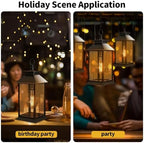 2 Pack Solar Lanterns Outdoor, Hanging Glass Solar Lights Waterproof, Dual Power Solar & 2*AA Battery, for Porch, Patio, Yard and Indoor Table or Mantel - Image 5