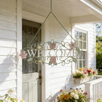 Vintage Welcome Wall Decor Metal Hanging Welcome Sign Rustic Farmhouse Distressed Flower and Butterfly Welcome Sign Decoration for Garden Porch Patio Yard Outdoor 16"L (Colorful) - Image 6