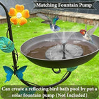 Free Standing Bird Baths for Outdoors, 58" H Decorative Bird Bath Feeder Combo with Metal Stake, Upgraded 5 Spikes Detachable Antique Birdbaths for Garden Patio Yard Lawn (Butterfly) - Image 5