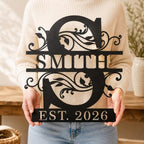 Custom Metal Name Sign | Personalized Last Name Signs | Split Letter Monogram Wall Decor | Family Name Sign | Anniversary Wedding Gift | Outdoor Metal Art | Housewarming Gift - Image 2