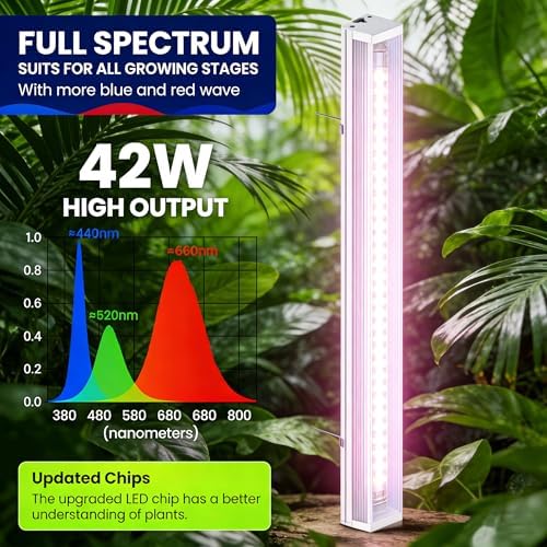 Grow Lights for Indoor Plants Full Spectrum Grow Lights for Seed Starting,4FT Plant Light for Indoor Plants,252W(6x42W 1400W Equivalent) Linkable Design,Greenhouse,Pinkish White,6 Pack - Image 5