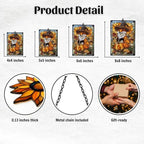 Witch Fox Sunflower Fall Pumpkin Acrylic Suncatcher - Image 2