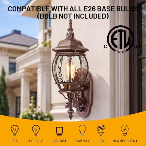 Large Outdoor Wall Lights for House Exterior Lantern Porch Light - Image 4