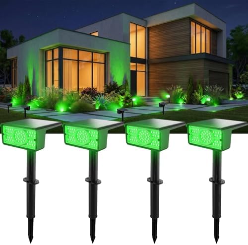 T-SUN Green Solar Spot Lights Outdoor Waterproof, 4 Pack by T-SUN