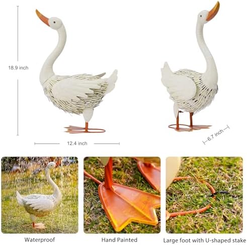 Goodeco Goose Statue for Garden Decor - Outdoor Figurine for Yard Porch - Image 3
