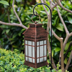 18" Solar Lanterns Outdoor Waterproof Flickering Flame Copper - Image 2