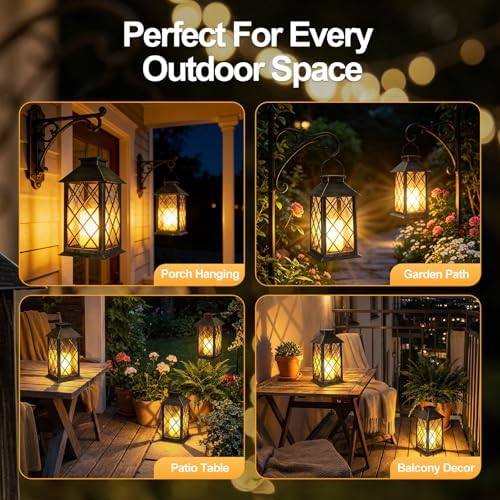 Large Solar Lanterns Outdoor Waterproof - Hanging Solar Lantern with Glass - Image 5