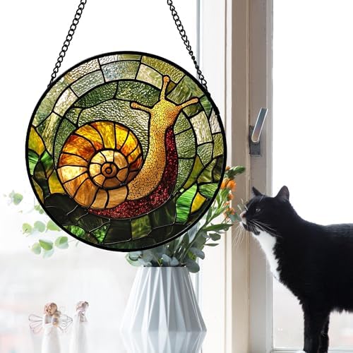 Stained Glass Window Hanging Snails Suncatcher Gifts for Women 9.8" - Image 4