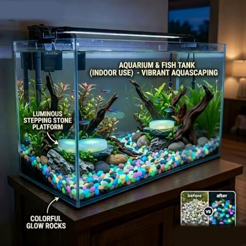 Colorful Glow-in-the-Dark Garden Stones, 2026 New Night Guide Glowing Pebbles,Beautiful Luminous Stepping Stones Glow Rocks for Walkway Patio Yard Landscaping, Fish Tank Aquarium Decor(Orange,800pcs) - Image 4