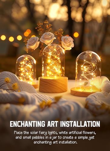 Solar String Lights, 6 Pack Total 198Ft 600 LED Fairy Lights Warm White - Image 6