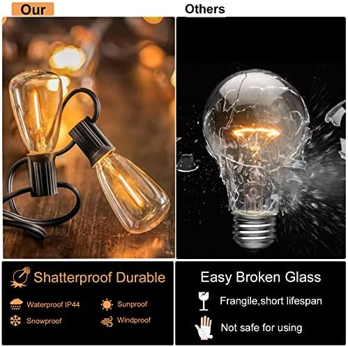 Outdoor String Lights 100FT Waterproof Lighting for Outside Patio Backyard - Image 2