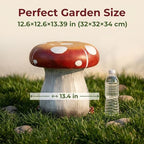 13.4" Outdoor Mushroom Ottoman with Rabbit Carvings - Image 6
