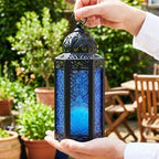 Vela Lanterns Decorative Indoor Moroccan Candle Holder, Cobalt, M, 2-Pack - Image 5