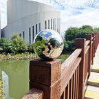 304 Stainless Steel Gazing Ball Sculptures Diamond Ball Decoration Mirror Hollow Decor Ball Reflective Garden Sphere Hollow Metal Ball Ornament Statues Gazing Globe for Home Garden (10 inch) - Image 5