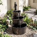 Giantex 3-Tier Barrel Waterfall Fountain with Electric Pump, 37'' by Giantex