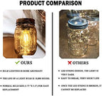 2 Pack Cordless Hanging Mason Jar Lanterns Small Cordless Lamp with Timer - Image 4