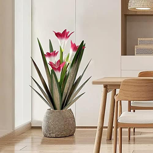 Homight Metal Agave Plant Outdoor Decoration Lily Mexican Yard Art Garden Gift Home Decor Hand Painted Metal Agave Garden Yard Statue, Outdoor Lawn Ornaments (2 Big Red Lilies) - Image 6