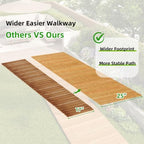 8FTx25''W Straight Wooden Garden Parhway WalkwayOversize Outdoor Roll Out Decorative Patio pavers Path Wood Flooring Non-Slip Surface Road Floor for Yard Lawn Vegetable Garden Wedding Party (Brown) - Image 4