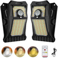 Tryme 118Leds Solar Lights Outdoor Clip Motion Sensor Lights Security Light 3 Modes, 3 Color Temperature, Solar Powered, USB Charging (2 Pack) by Tryme