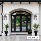 Darkaway 2pcs Large Outdoor Wall Lights for House, 18inch Exterior Lighting Fixtures Wall Mount Outdoor Porch Lights Black Outside Sconce Lights with Water Ripple Glass for Patio Garage Hallway - Image 5