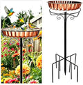 Rust-Proof Bird Bath with Metal Stand Outside, Copper-Tone Bowl, Outdoor Garden Pedestal Bird Baths 9-Pronged Base by Unknown