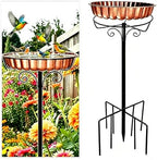 Rust-Proof Bird Bath with Metal Stand Outside, Copper-Tone Bowl, Outdoor Garden Pedestal Bird Baths 9-Pronged Base by Unknown