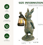 Rabbit Garden Statues with Solar Lantern Bunny Outdoor Figurine - Image 2