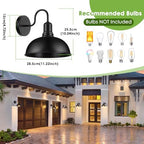 MATAMEYE Outdoor Barn Light Fixture, Large Black Exterior Wall Sconces - Image 2