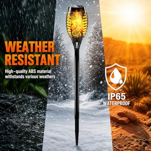Solar Flame Lights Outdoor Waterproof 16 Pack Flickering Torches - Image 6