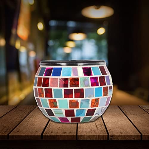 Solar Decorative Light, Color Changing Solar Powered Glass Mosaic Ball Led Garden Lights, Colorful Hanging Solar Lantern Decorative, Mosaic Glass Solar Lamp, for Garden Outside - Image 4