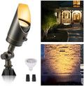 Gardenreet Landscape Spotlights Low Voltage - Brass Outdoor Uplight 12V LED, Wired Spot Lights IP65 Waterproof, Bronze for Exterior Garden Yard Tree House with 5W 2700K Warm White MR16 Bulb by Gardenreet