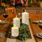 Cozeyat Flickering Flameless Electric Candles with Timer 3Pack, Fall Ginkgo Leaf Print LED Candles Battery Operated, Realistic Wax Pillar Tealights for Home Indoor Outdoor Decor - Image 4