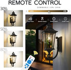 Emliviar Solar Outdoor Wall Light, Dusk to Dawn Porch Lantern, 500181-SL BK - Image 2