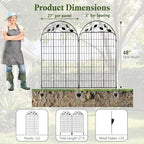 Decorative Garden Fence 48in x 27ft, 12 Pack Sturdy Metal Garden Border Fence, Rustproof Powder Coating, No-Dig Installation with Triangular Stakes, Flexible Design for Flower Beds, Paths, Yards - Image 3