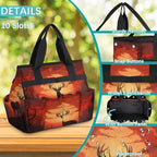 Deer Garden Tool Bag Organizer Heavy Duty Wildlife Deer Gardening Tote Bag with 10 Pockets for Women Men Gardening Gifts - Image 5