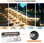 12 Inch LED Hardscape Paver Lighting, 2700K-5000K Selectable, 12-24V 7W 280LM Retaining Wall Lights, IP65 Waterproof Low Voltage Landscape Paver Lights, ETL Listed, 12PK - Image 3