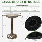 Birdbaths for Outdoors Solar Powered - Large Bird Baths for the Garden with Fountain, Heavy Duty Bird Baths for Clearance Made in USA - Perfect Addition to Your Backyard - Image 4