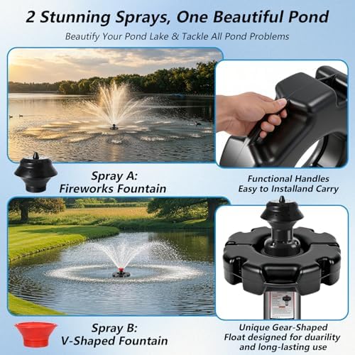 1HP 110V Floating Pond Fountain Aerator Pump, for Ponds Lakes - Image 2