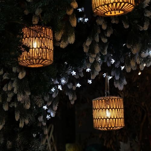 Cooo Large Solar Rope Lantern Outdoor Hanging – Handwoven Jute Rope Lantern with Warm Edison Bulb, IP65 Waterproof Solar Powered Garden Light for Porch Patio, Yard Christmas Decorations, 8.27” Tall - Image 6