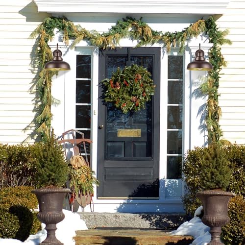 Dusk to Dawn Outdoor Barn Light Outdoor Wall Sconce Farmhouse Exterior Wall Mount Lights Vintage Outside Lighting Fixture Industrial Bronze Lantern for Porch Garage Shed Patio, 1 Pack - Image 6