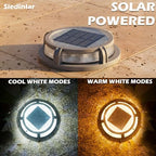 SIEDiNLAR Solar Deck Lights Outdoor 2-Mode 16 LED 16 Pack White/Warm Light - Image 2