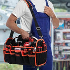 Kowsinde 16 Inch Tool Bag, Electrician Tool Bag, Open Top Tool Bags, 26 Pockets Can Hold Many Tools, Steel Handle and Removable Shoulder Strap - Image 6