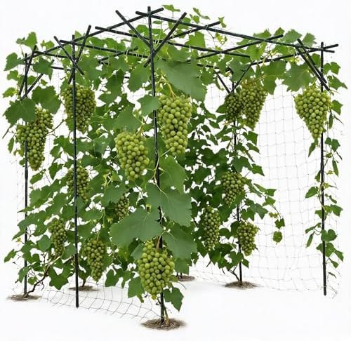 Grape and Cucumber Trellis,Outdoor Garden Arch Trellis for Climbing Plants,Large Grape Vine Trellis Pergola for Peas,Flowers and Melons,78" Hx78 Lx78 W,Nice for Yard and Patio by Garvee