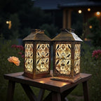 Solar Lantern Outdoor Garden Hanging Lantern Gothic Black Ravens Skulls Golden Roses Ornate Cages Vintage Waterproof Solar Powered Lighting Outside Table Lamp for Patio Deck Yard Camping - Image 6