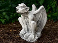 OLOMA Realistic guardian gargoyle statue Concrete gargoyle sculpture art Large gargoyle figurine Sitting gargoyle for garden Gothic outdoor decor Outdoor gargoyle figure Stone gargoyle by OLOMA