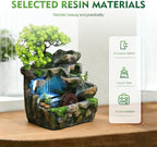 Tabletop Waterfall Fountain with Flowing Water & LED Lights – Indoor Resin Rockery Desk Fountain for Home, Office, Bedroom Relaxation & Decoration, Mini Desktop Water Featur - Image 3