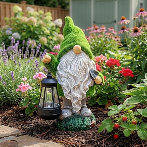 TERESA'S COLLECTIONS Gnome Garden Decor, Resin Decoration with Solar Lights - Image 3