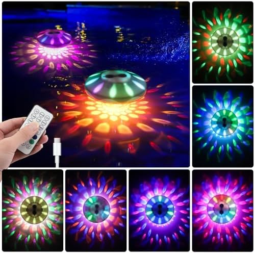 QOLNBY Floating Pool Lights 2 Pack, IP68 Waterproof Pool Lights by QOLNBY