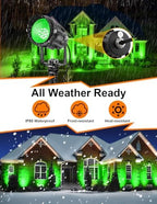 Halloween Green Landscape Lights Outdoor, 14 LED Landscape Lighting with US Plug, IP65 Waterproof Spotlights for Tree Yard Garden Pathway St. Patrick's Day Christmas Decor 8 Pack - Image 5