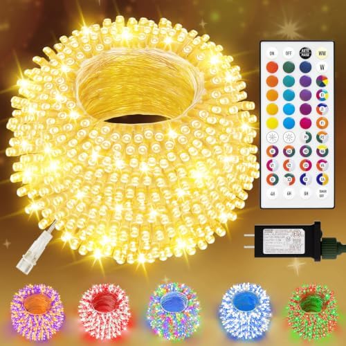 LitHome Color Changing Christmas String Lights Connectable, 66Ft 200 LED by LitHome